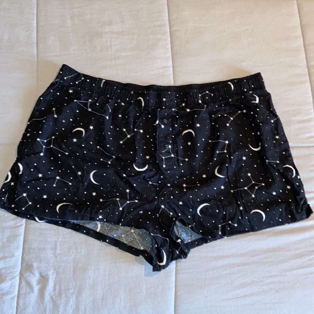 PINK flannel boxy shorts